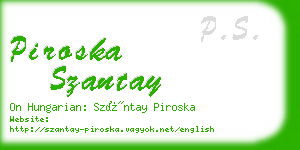 piroska szantay business card